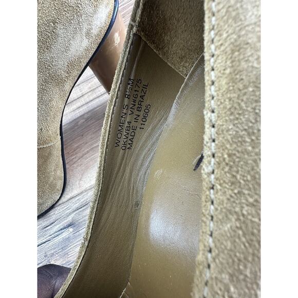 L.L. Bean Shoes Womens Size 8.5M Ankle Strap Block Heels Green Suede - Picture 3 of 10